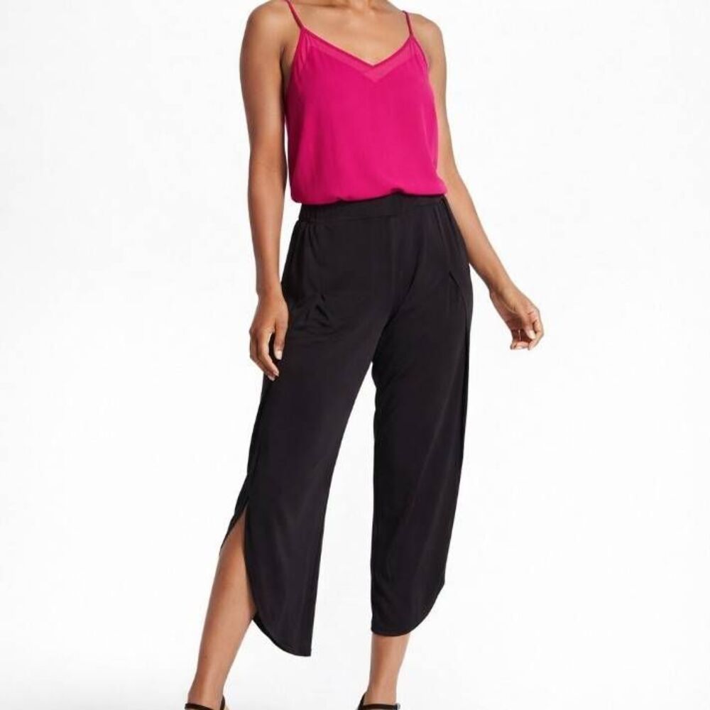 1.state black open leg envelope side ankle pants soft comfy size small